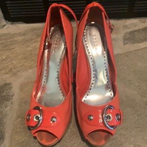Strappy Orange Clogs Good Condition